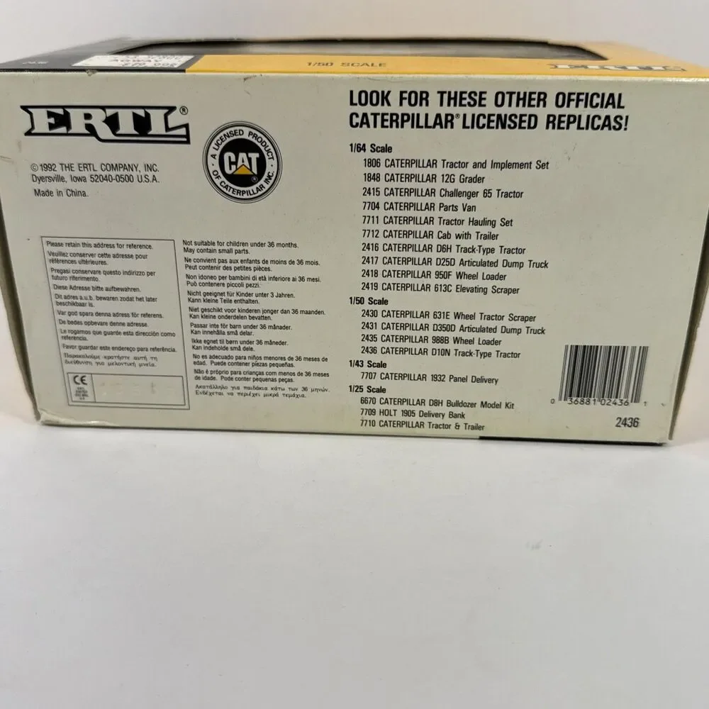 ERTL 1:50 Scale Highly Detailed Caterpillar D10N Bulldozer Track-Type Tractor